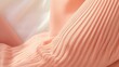 Closeup of a ribbed Peach Fuzz loungewear set, with a sporty and chic aesthetic for running errands or working from home.