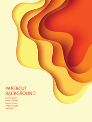 Aufkleber - Vector Orange Abstract Background Papercut wallpaper