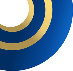 Wall Mural - Blue gold rounded corner. Corner design element