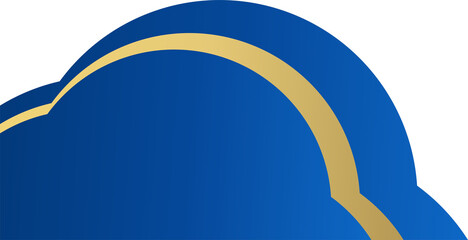 Wall Mural - Blue gold rounded corner. Corner design element