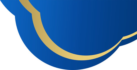 Wall Mural - Blue gold rounded corner. Corner design element