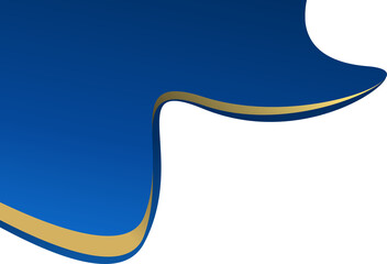 Wall Mural - Blue with stripe gold corner. Corner design element