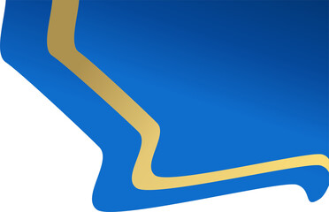 Wall Mural - Blue with stripe gold corner. Corner design element