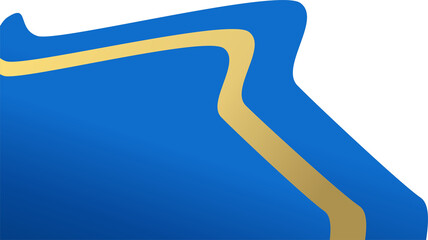 Wall Mural - Blue with stripe gold corner. Corner design element