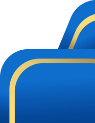 Wall Mural - Blue gold rounded corner. Corner design element