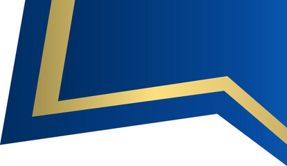 Wall Mural - Blue with stripe gold corner. Corner design element