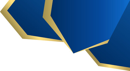 Wall Mural - Blue with stripe gold corner. Corner design element