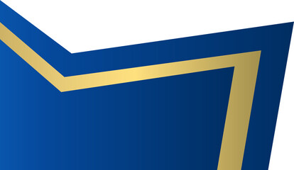 Wall Mural - Blue with stripe gold corner. Corner design element