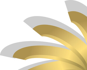 Wall Mural - Gold with silver stripe corner. Corner design element