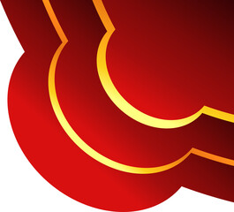 Wall Mural - Red with gold stripe corner. Corner design element