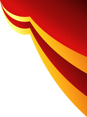 Wall Mural - Red with gold stripe corner. Corner design element