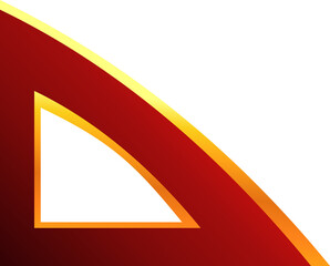 Wall Mural - Red with gold stripe corner. Corner design element