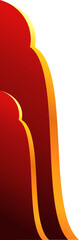 Wall Mural - Red with gold stripe corner. Corner design element