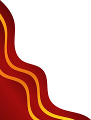 Wall Mural - Red with gold stripe corner. Corner design element