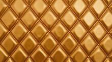 Gold Diamond Pattern Embossed Leather Pattern With Gold Diamond Detail, Puffy Foam Leather For Purse.