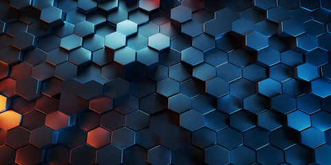 Canvas Print - Digital hexagon abstract background