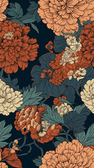 Canvas Print - seamless pattern with flowers