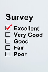 Wall Mural - Tick the excellent box on customer feedback form