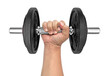 © Retouch man - Hand holding dumbell, transparent background