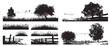 Simplicity in Nature: Scenic Silhouette Art of Grass and Wooden Fences