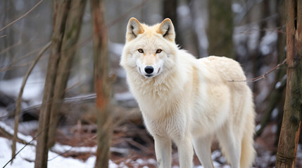 Wall Mural - gray wolf in winter HD 8K wallpaper Stock Photographic Image 