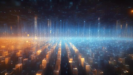 Wall Mural - a digital tapestry of interconnected data, fortified by blockchains distributed ledger technology, e