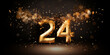 Neujahr Sylvester 24 in goldenen Zahlen Grafik Layout Design für Werbung und Druck. ai generativ