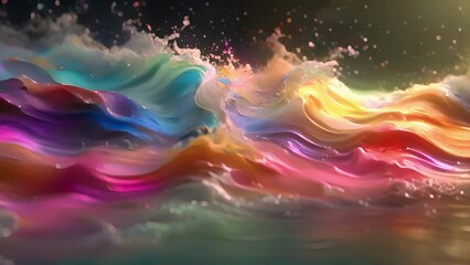 Wall Mural - Soft waves of color gently washing over the screen in a peaceful and elegant animation.