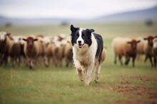 A Border Collie Herding Sheep
