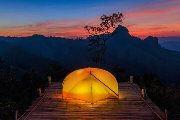 camping at pang ma pha , Thailand.