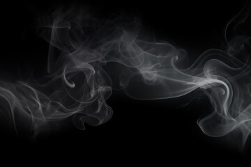 Canvas Print - Abstract smoke on a black background. Design element for graphics artworks, blurred smoke on black background realistic smoke on floor for overlay different projects design, AI Generated