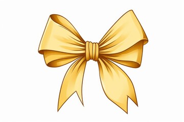 Sticker - A simple and elegant yellow bow on a clean white background. Perfect for adding a touch of color to any project