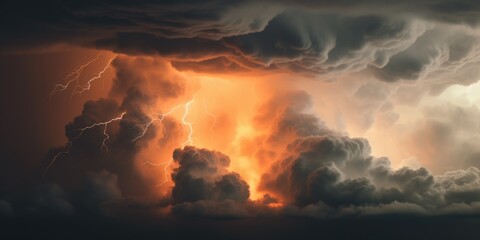 Wall Mural - a large cloud filled with intense lightning. perfect for adding a dramatic touch to your projects