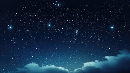 Wall Mural - A captivating night sky filled with stars and wispy clouds. Perfect for celestial-themed designs and backgrounds