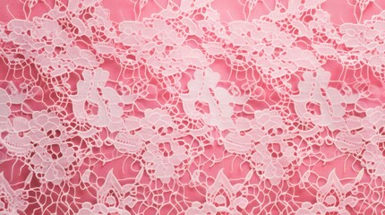 Wall Mural - Light pink floral lace texture.