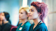 © AI-Universe - Young Healthcare Professional with Creative Hairstyle at Medical Seminar