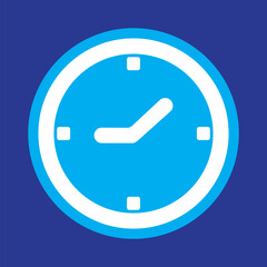 Wall Mural -  blue Clock icon in trendy flat style isolated on background. Clock icon page symbol for your web site design Clock icon logo, app, UI. Clock icon Vector illustration, EPS10.