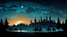 Three Wise Men From The East Rode Camels Across The Desert One Night Following The Star Of Bethlehem