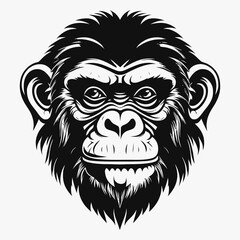 monkey vector logo simple realistic nature primate africa gorilla marmoset chimpanzee art drawing illustration wild animal 