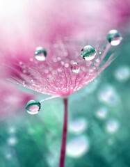  Dewdrops on a Beautiful Dandelion - Background