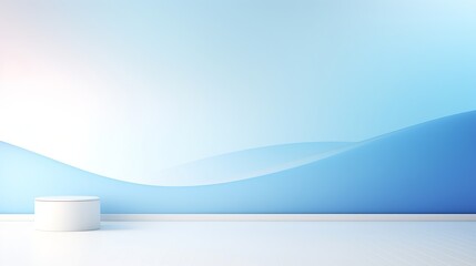 Fototapete - Abstract light blue and white wave background. Simple vector graphic pattern, modern : Generative AI