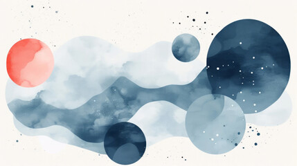 Wall Mural - Cloud illustration in minimal style. Light pastel colors. Weather art.