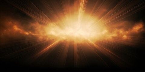 Aufkleber - Sun Light Overlay. Sun rays overlay. Sun rays light isolated on black background for overlay design. transparent sunlight special lens flash light effect. front sun lens flash. light o : Generative AI