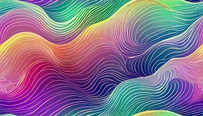 Poster - beautiful and vivid wavy and colored gradient background seamless and tiled