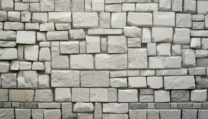 Poster - white stone mosaic wall background