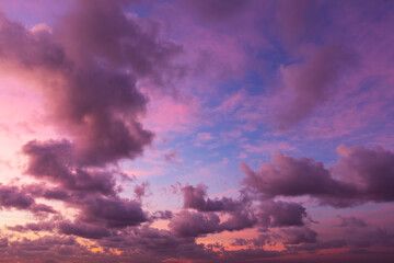 Wall Mural - dramatic purple sunset sky background overlay. ideal for sky replacement
