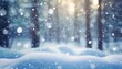 blurry image of a winter forest small snowdrifts and light snowfall a beautiful winter themed background wide format