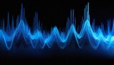 Fototapeta  - blue sound waves on black background