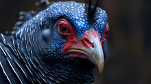 Close Up Head Of Helmeted Guineafowl