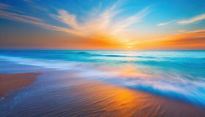 Wall Mural - vibrant sunrise seascape abstract coastal wallpaper with blue sky and sea